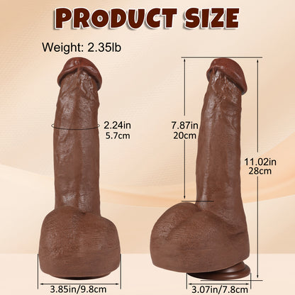 2.24'' Diameter Huge Black Dildo – 11.02'' Safe PVC, Strong Suction Cup