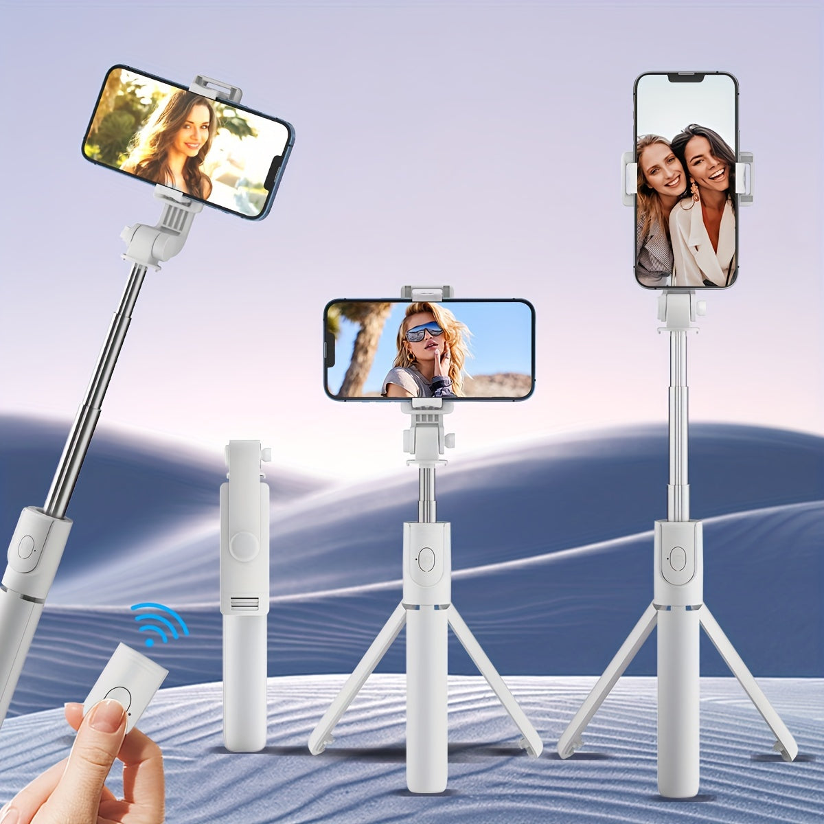 Portable Wireless Selfie Stick-Tripod Combo with Extended Remote