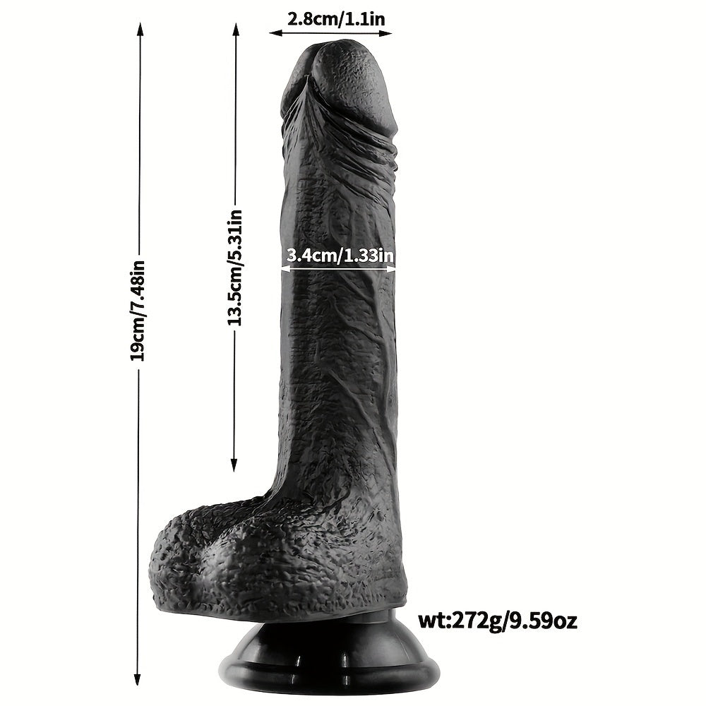 7.48 Inch Black PVC Adult Toy: Non-Latex, Waterproof, and Battery-Free