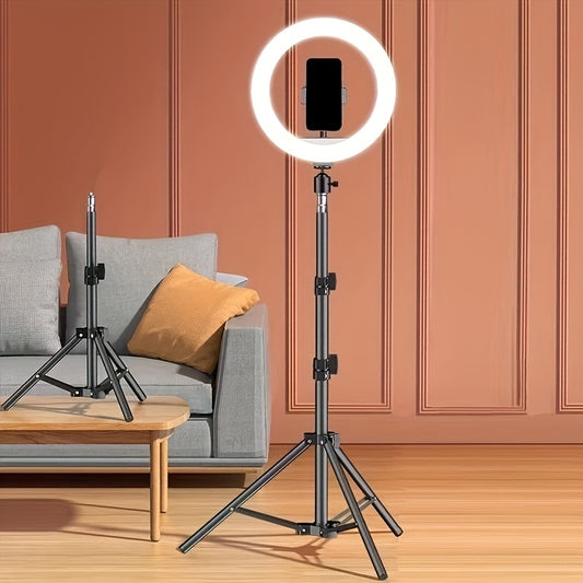 10 Inch LED Circle Light With Flexible Tripod Stand & Phone Holder