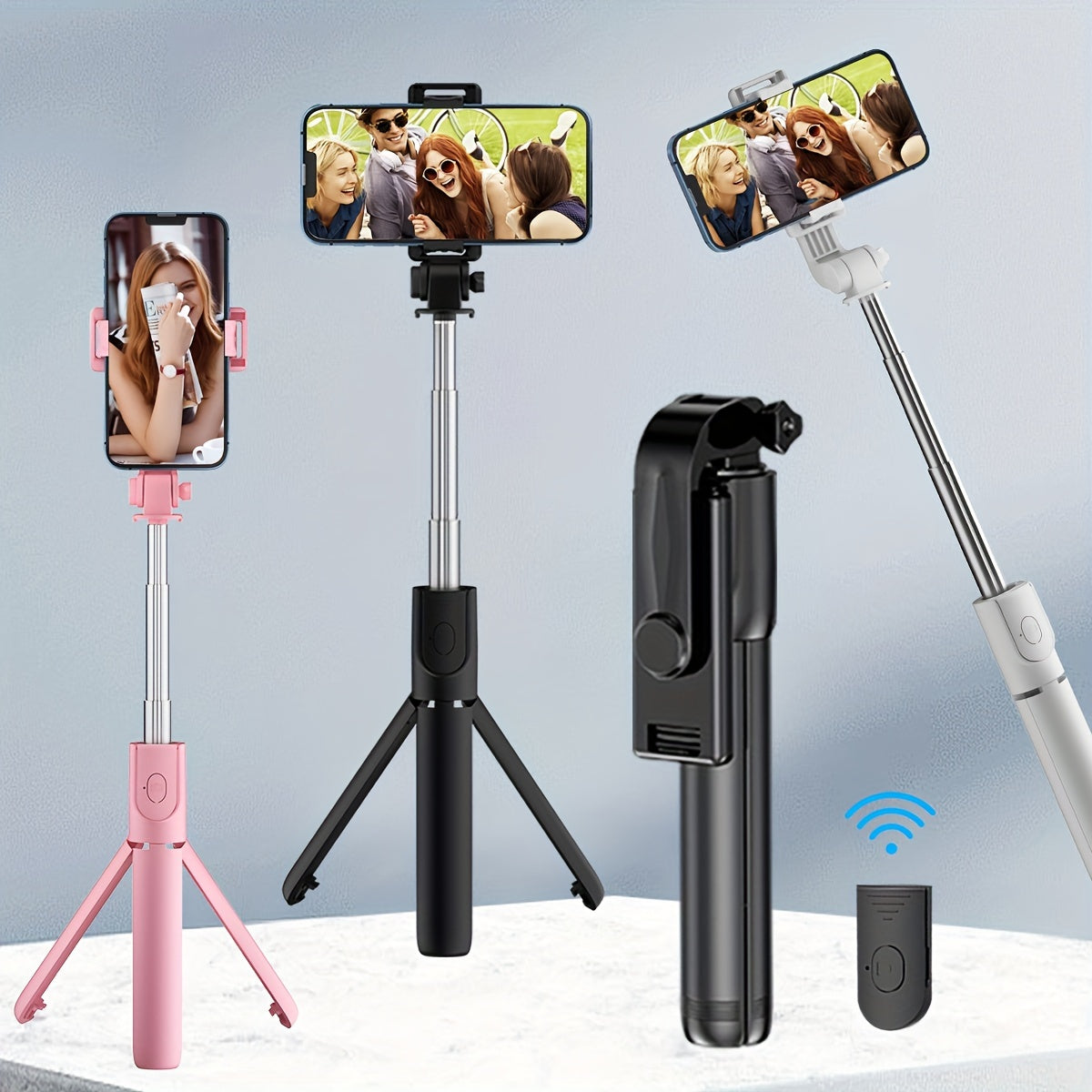 Portable Wireless Selfie Stick-Tripod Combo with Extended Remote