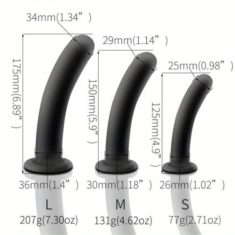 1pc Realistic Lesbian Strapon Dildo Panties, Silicone Anal Plug Suction Cup