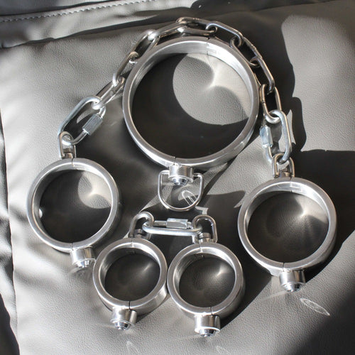 Heavy Stainless Steel Press Lock Handcuffs