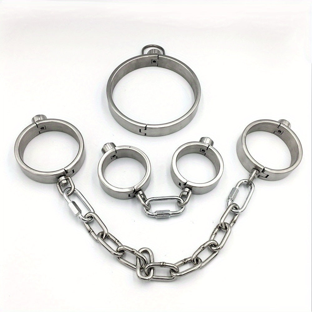 Heavy Stainless Steel Press Lock Handcuffs