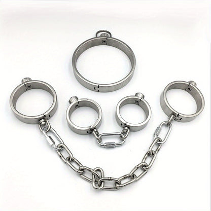 Heavy Stainless Steel Press Lock Handcuffs