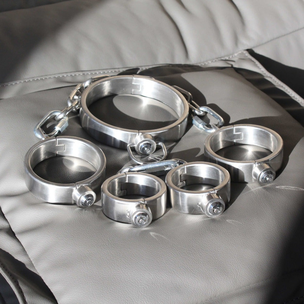 Heavy Stainless Steel Press Lock Handcuffs