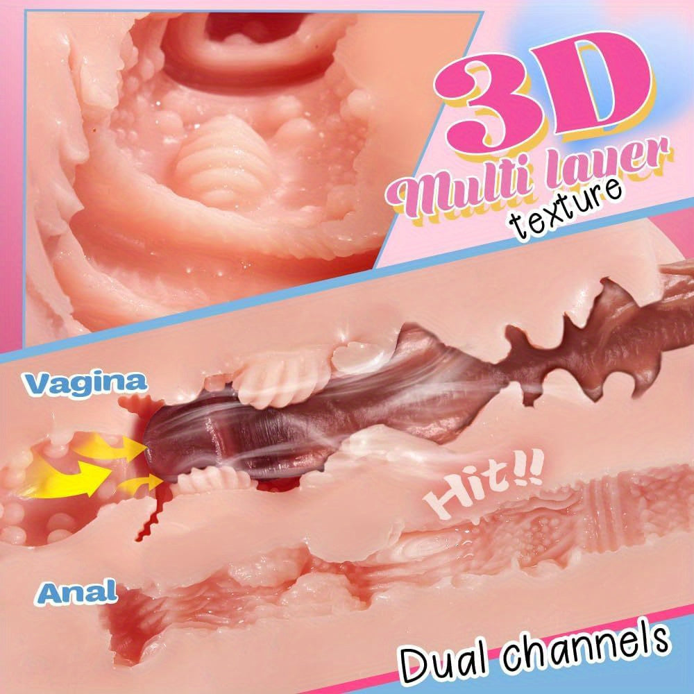 6LB Realistic Pussy Ass Masturbator with Unique Tight Vagina and Anal, Pocket Pussy Sex Toy for Men Masturbation with Strong Suction 3D Channel, Masturbators Male Sex Toy Doll for Men Pleasure