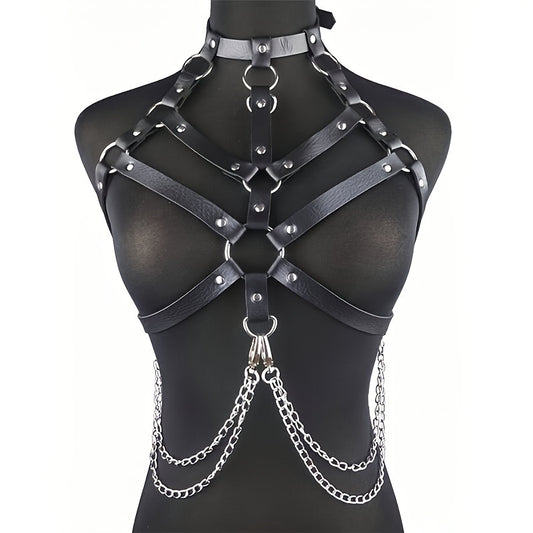 Latest Adjustable Size Leather Chain Stage Performance Costumes