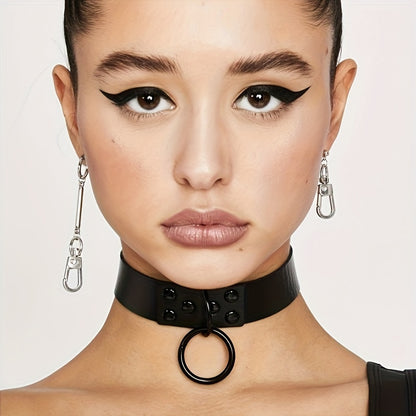 Adjustable Gothic Punk PU Leather Choker Necklace