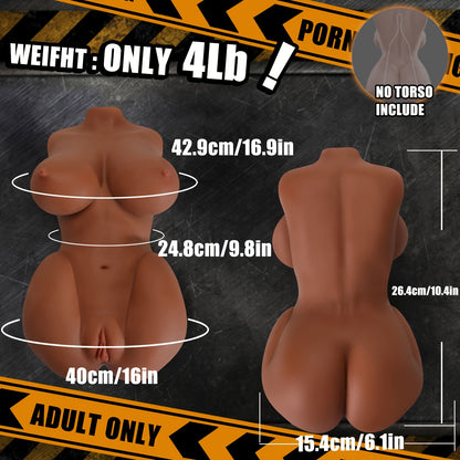 4LB Realistic Male Sex Doll – Big Butt, 2 Holes for Enhanced Pleasure