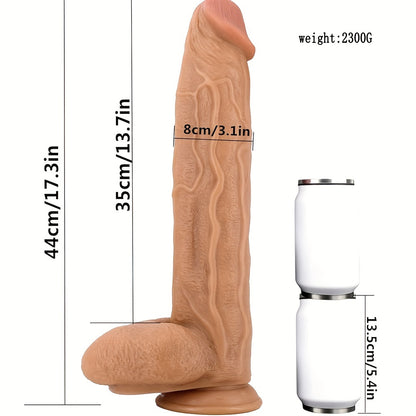 16 Inch Extra Large Realistic Dildo – Suction Cup, Thick & Flexible