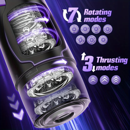 Automatic Male Masturbator – 7 Rotating & 3 Thrusting Modes with Suction Base