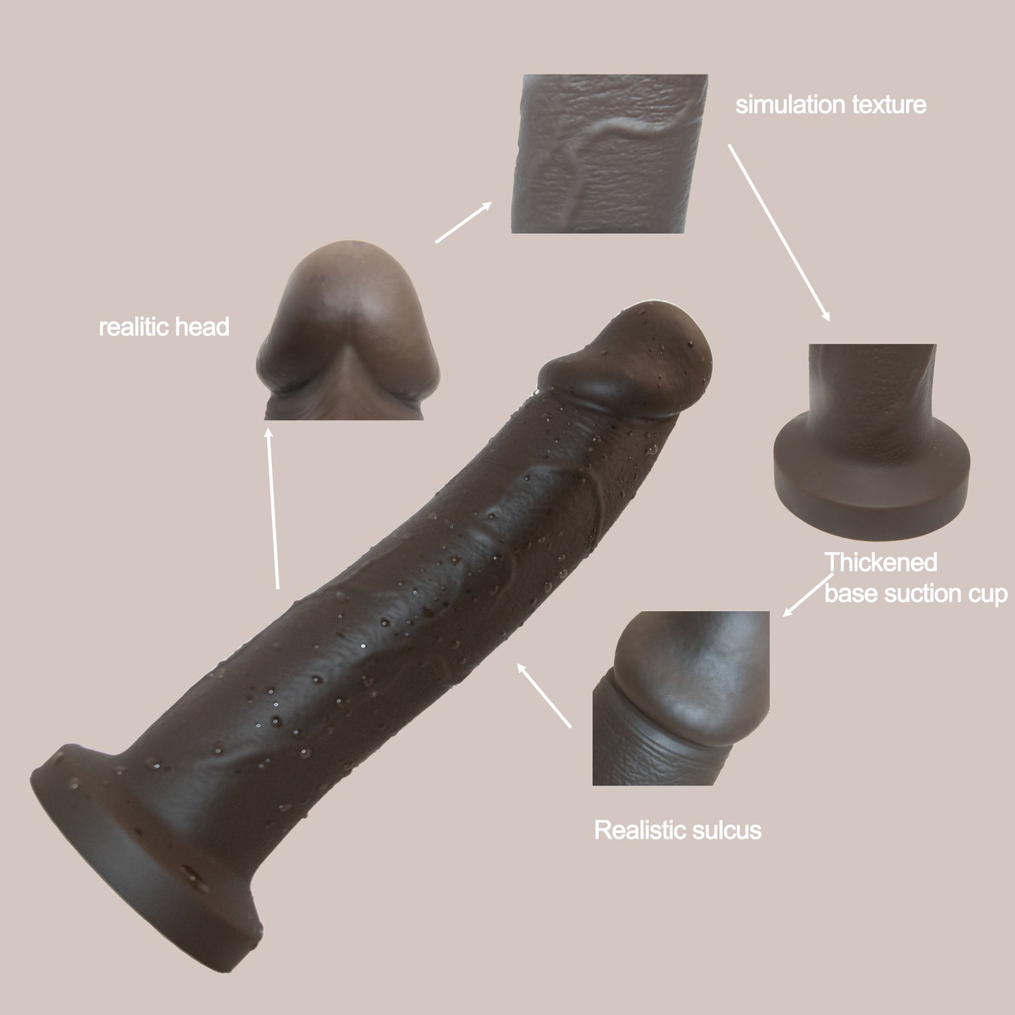 A Waterproof Realistic Dildo With Suction Cup Flexible Curved