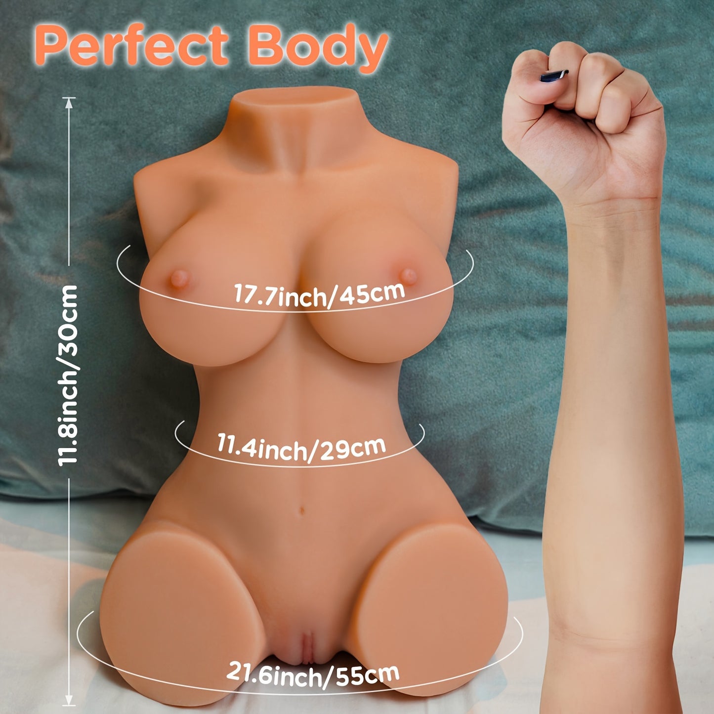 Realistic 3-in-1 Female Torso Doll – 10 Vibration Modes