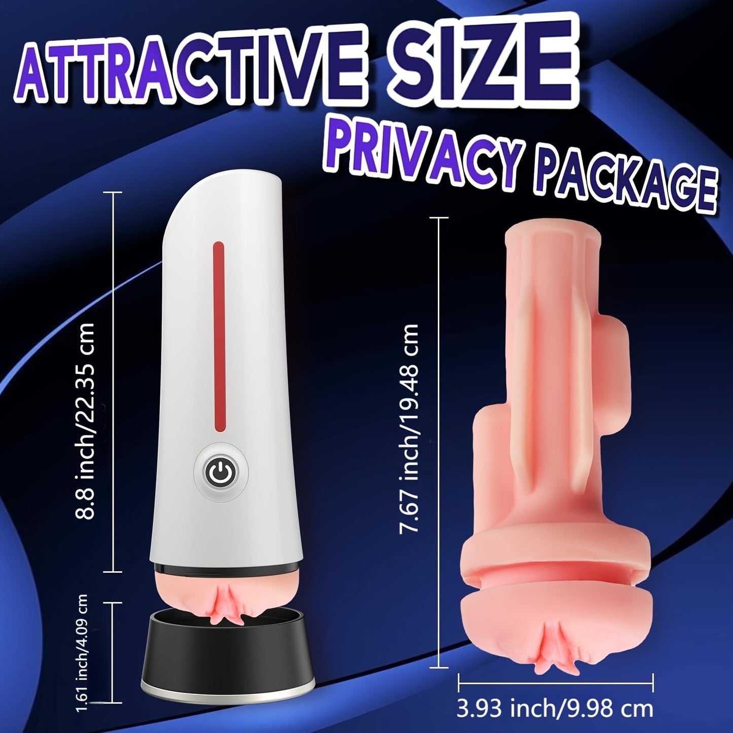 Male Masturbator Sex Toys For Men, 7.6" Depth Adult Male Sex Toys With 2 Vibrating Motor