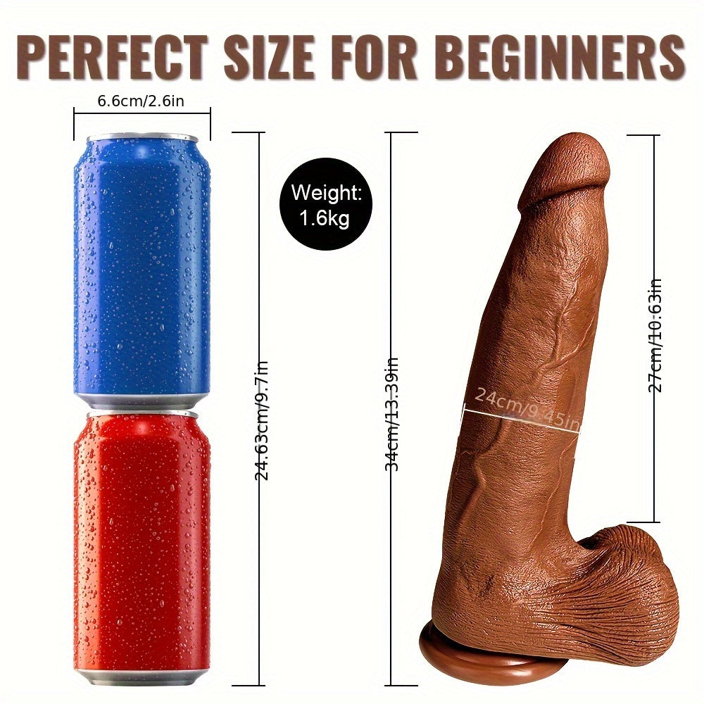 13.4 Inch Realistic Dildo with Suction – Skin-Like, Wearable for All