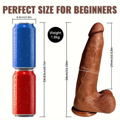 13.4 Inch Realistic Dildo with Suction – Skin-Like, Wearable for All