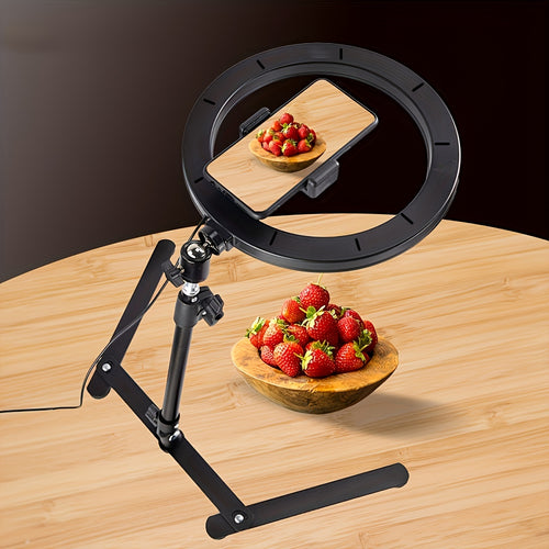 1pc 10 Inch Dimmable LED Ring Light with Phone Holder