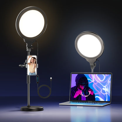 2800-6200K LED Adjustable Desk Ring Light With Stand