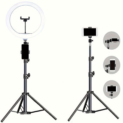 10-Inch LED Ring Light with Adjustable Tripod & Phone Holder